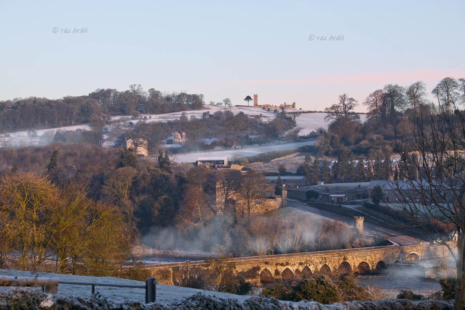 Photo of Meath Slane Bridge and Hill Winter - W40704