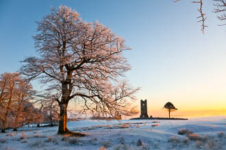 Photograph of Meath Hill of Slane Dawn Snow - T13368